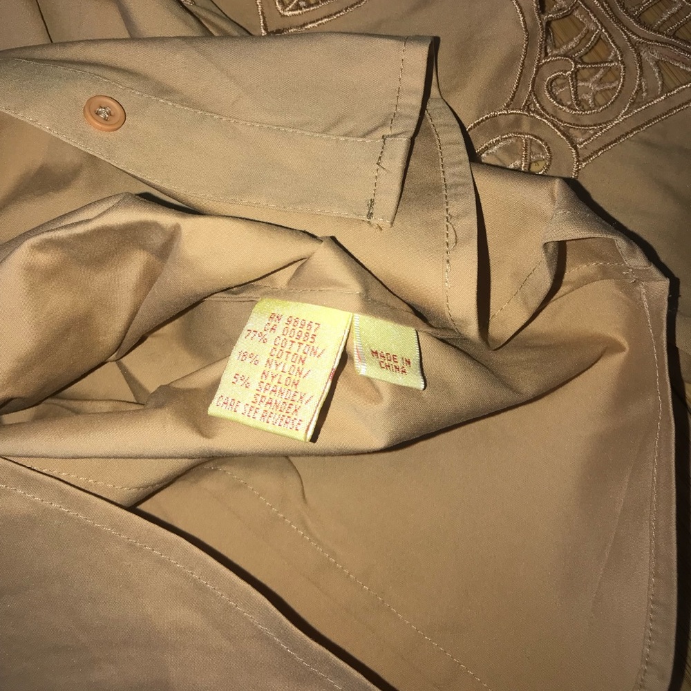 Catherine Malandrino Tan Button down Shirt Size S - Picture 3 of 4